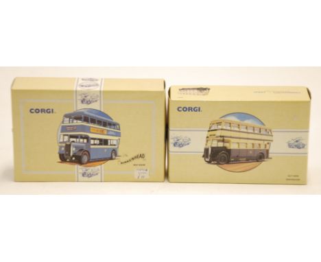 TWO MINT AND BOXED CORGI COMMERCIALS LIMITED EDITION DOUBLE DECKER BUSSES viz Guy Arab Birkenhead and Guy Arab Birmingham wit