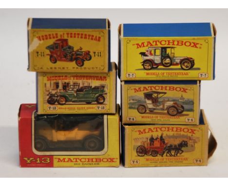 SIX MATCHBOX MODELS OF YESTERYEAR ALMOST MINT AND BOXED DIE CAST TOYS viz Y4-2 Shand Mason Fire Engine (box torn flap), Y4-3 