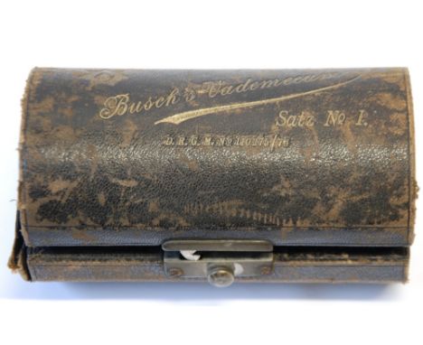 BUSCH GERMANY CASED EARLY 20TH CENTURY BUSCH'S VADEMECUM SATZ NO 1 SPECIALITY LENS, the lacquered brass and black objective b