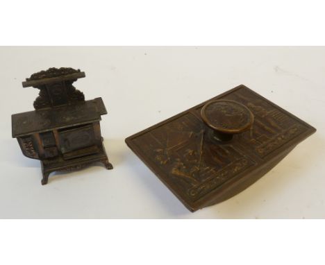 *BUTLER JONES (NAME PLATES) LTD. LONDON PRESENTATION ROCKER BLOTTER, 'Made of Cohen's World Famed Ingot Metal', the top embos