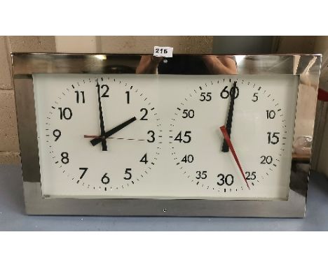 An interesting vintage Solartime, Italian hospital operating clock, mains electrically powered but with backup battery, appea