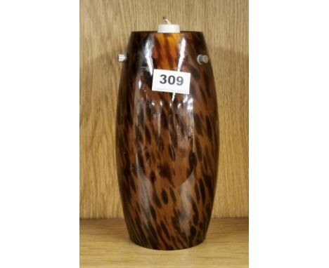A vintage glass light shade with tortoise shell effect, H. 23cm.