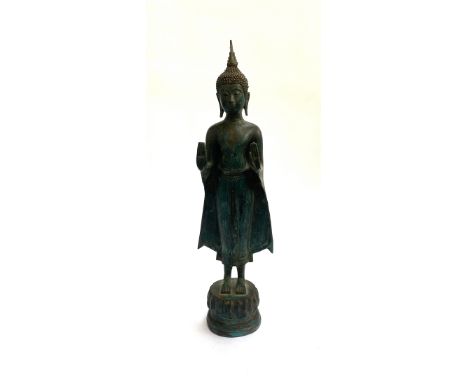 A bronze statue of a Thai buddha, 57cmH