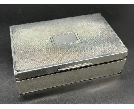 Birmingham silver art deco design cigarette/ jewellery box. [4x14x9xcm] [Signs of damage to corners] 