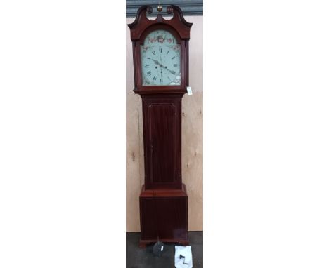 19th century Scottish longcase grandfather clock [MacFarline- Perth] with pendulum and key [No weight] [221cm high] 