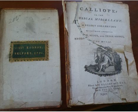 Calliope Of The Musical Miscellany A Select Collection Of The Most Approved English and Scots and Irish Songs 1758, signature