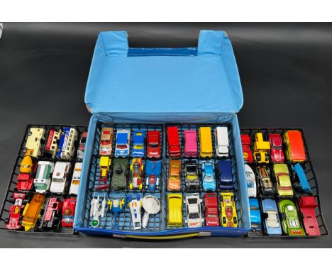 Vintage Matchbox carry case containing 1970's &amp; 80's matchbox vehicles [list of vehicles attached in images] 