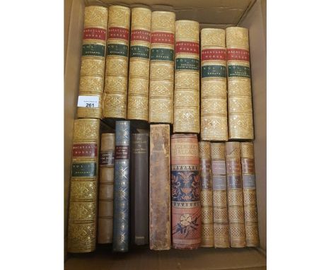 A Collection of Vintage Leather bound books to include, 8 vols of Macaulays Works and Legendary Ballads.