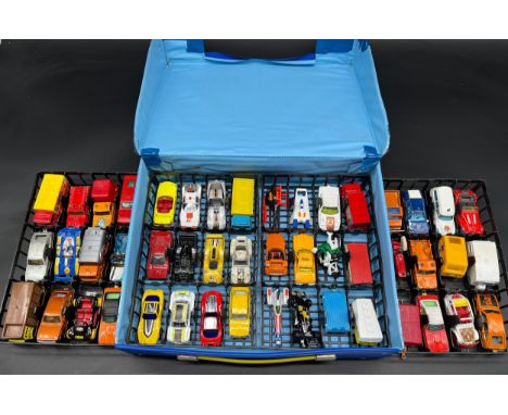 Vintage Matchbox carry case containing 1970's &amp; 80's matchbox vehicles [list of vehicles attached in images] 