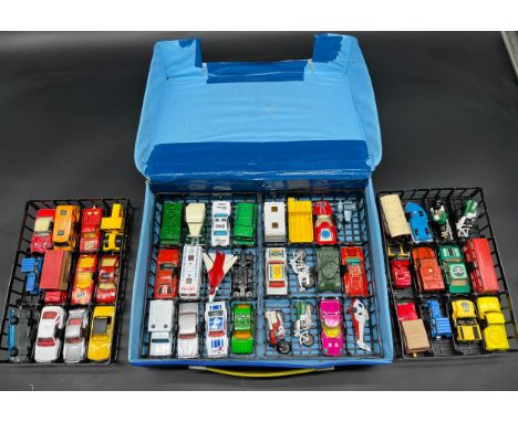 Vintage Matchbox carry case containing 1970's &amp; 80's matchbox vehicles [list of vehicles attached in images] 