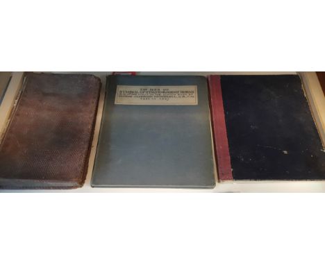 A Collection of Three Books to include, a handwritten manuscript with etchings, 'the MSS Symbol Of Strife Robert Burns' by Ge
