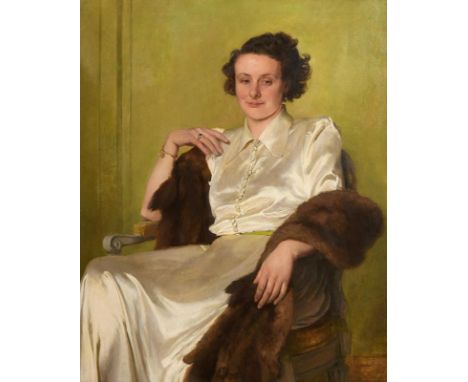 Sir Gerald Festus Kelly (1879-1972)Portrait of a Seated Ladyoil on canvassigned lower right104 x 83½cm (40.9 x 32.9in)Private