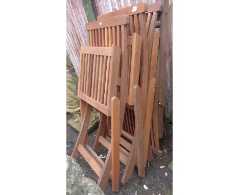 Teak garden chairs with similar folding table