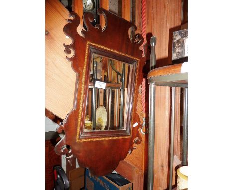 Mahogany Chippendale style wall mirror, approx. 55cm high