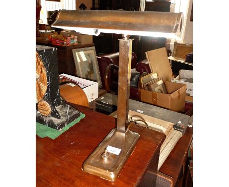 Art Deco style bronzed banker's desk lamp