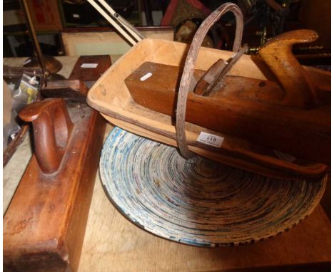 A trug, two block planes &amp; a contemporary recycled paper &amp; plastic fruit dish