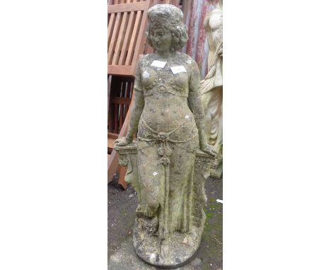 Stonework garden statue. 30" tall