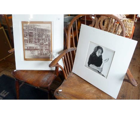 A Cecil Beaton photograph portrait of Joan Wavell, signed, together with a large gelatine silver print of builders on the sca