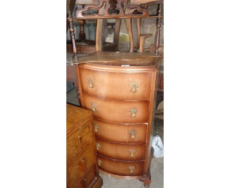 Narrow chest of drawers and wall shelf