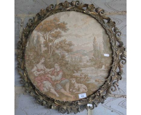 Victorian ormolu framed tapestry