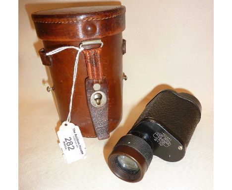 Carl Zeiss Jena 8 x 30 monocular in leather case, previously owned by Captain Oswald Buckley Bingham, and marked as such