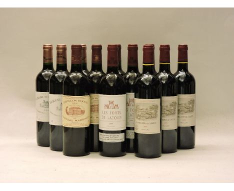 Assorted 2004 2nd Wines of Bordeaux First Growth Producers to include three bottles each: Pavillon Rouge du Château Margaux, 