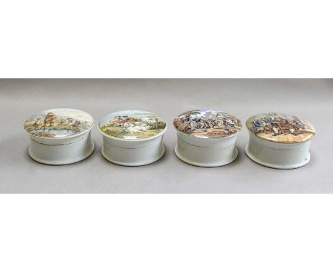 Six Caughley teabowls and saucers printed with the Fisherman and Cormorant pattern, circa 1780, together with four various pr