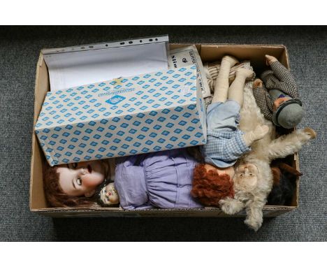 Armand Marseille 990 bisque socket head toddler doll, Pedigree walking doll, Diamond Pottery English bisque head doll, boxed 