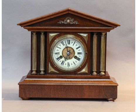 An architectural form striking mantel clock, circa 1900, 35cm by 39cm