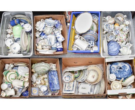 Twelve boxes of assorted pottery and porcelain, early 20th century, Royal Doulton, Booths, Shelley, Royal Worcester, etc 