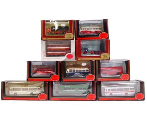 A large collection of 10x assorted EFE Exclusive First Edition 1:76 scale diecast model trams, buses and related. All appear 