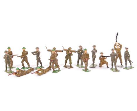 A good collection of vintage lead soldiers - all British Infantry by Cherilea, Britains and Johillco. Including 2x Bazooka / 