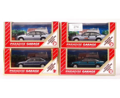 A collection of 4x Australian made ' Paradise Garage ' 1:43 scale precision diecast models. All from the Holden Commodore's C