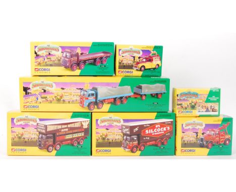 A collection of 7x original boxed Corgi diecast model ' The Showmans Range ' sets. To include; 27602, 16101, 27801, 06601, 12