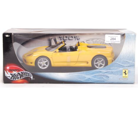 A ' 100% Hot Wheels ' precision diecast model 1:18 scale ' Ferrari 360 Spider ' boxed diecast model. Ex-shop-stock. Mint, wit