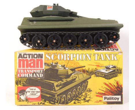 An original vintage Palitoy made Action Man ' Transport Command&nbsp; Scorpion Tank ' military armoured vehicle. Within the o