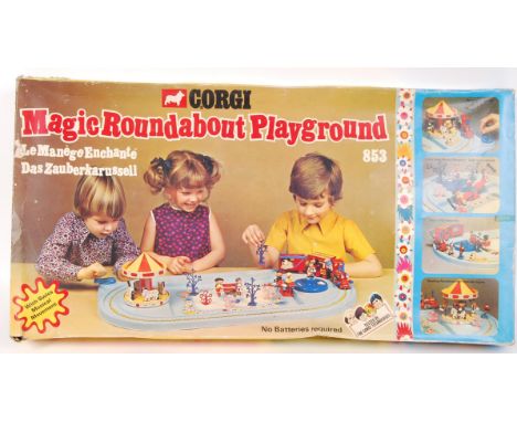 An original vintage Corgi Toys made ' Magic Roundabout Playground Set ' playset. Within the original box. Comes with the Roun