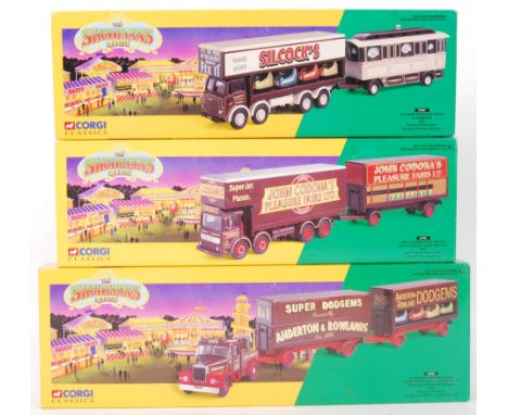 A collection of 3x original boxed Corgi ' The Showmans Range ' diecast model sets to include: 24801, 21701 and 15901. All 1:5