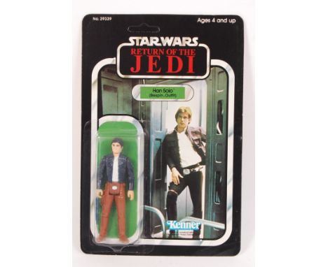 An original vintage Kenner made Star Wars carded action figure ' Han Solo ( Bespin Outfit ) '. Rare Return Of The Jedi unpunc