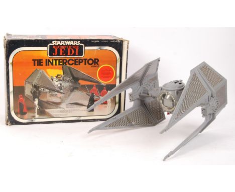 An original vintage Meccano / General Mills made Star Wars ' TIE Interceptor Vehicle '. Appears complete, and electrics in fu