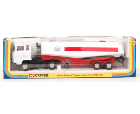 An original vintage Corgi diecast model No. 1157 Esso Petrol Tanker With Ford Tilt Cab. Model appears mint to mint+ (very sli