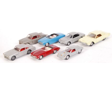 A good collection of 6x vintage Solido made French diecast model cars. Comprising; Ford Thunderbird (yellow), Ferrari 250 GT 