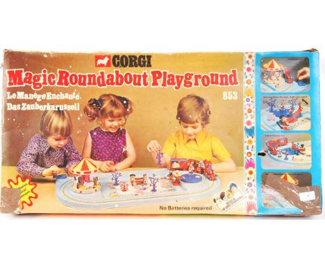 An original vintage Corgi Toys made ' Magic Roundabout Playground Set ' playset. Within the original box. Comes with the Roun