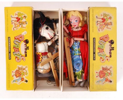Two original vintage Pelham Puppet Puppets. Both within the original and correct boxes. c1960 - ' SL Cinderella ' and ' A2 Ho