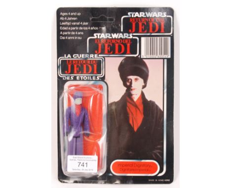 An original vintage Palitoy made Star Wars carded action figure ' Imperial Dignitary '. From the Last 17 range. On the rare T