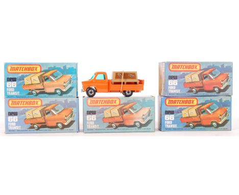 A set of 5x original vintage Matchbox Superfast ' 75 ' series diecast models. All No. 66 Ford Transit Pick-up. All contents a