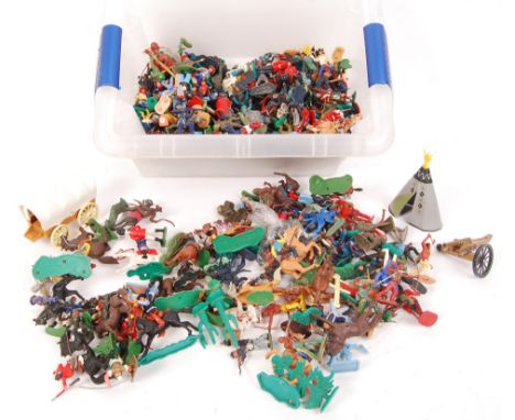 A HUGE collection of assorted vintage plastic toy soldiers / figures. Largely Britains &amp; Timpo, but some other makers pre