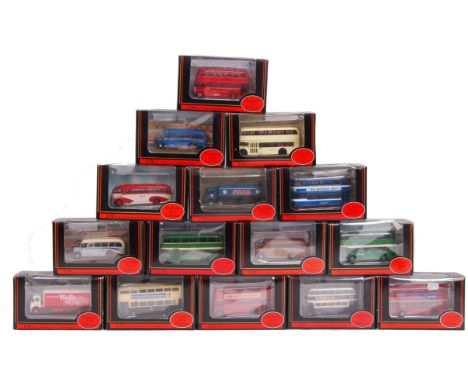 A large collection of 15x assorted EFE Exclusive First Edition 1:76 scale diecast model buses. All appear mint, within the or