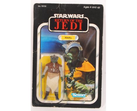 An original vintage Star Wars Kenner made carded action figure ' Klaatu '. Unpunched 65 back card. Figure and weapon mint. Ve