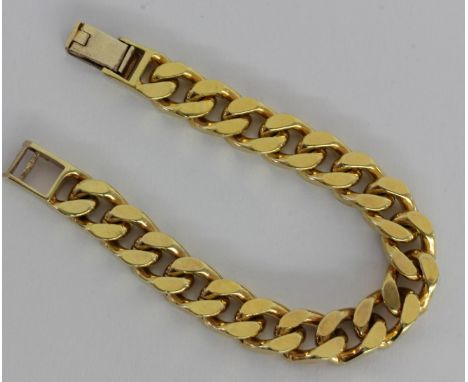 PANZERARMBANDSilber vergoldet. L.19,5cm. Brutto ca. 57,3g.   A CURB LINK BRACELET Silver, gold-plated. 19.5 cm long. Gross we